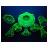 Depression uranium glass UV light reactive