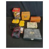 Miscellaneous wood and composite trinket boxes,