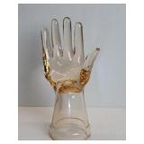 Pink glass hand figure