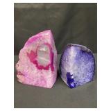 Pair of agate geode specimens
