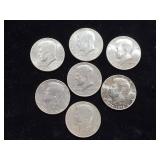 7 Kennedy Bicentennial Half Dollar Coins
