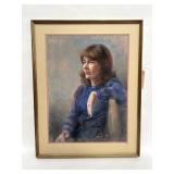 Framed signed B.Blankenship Knight pastel on paper