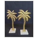 Aluminum and marble palm tree figures