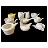 Lot of vintage porcelain invalid feeders