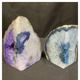 Pair of agate geode specimens