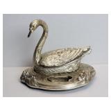 Silver plate swan smoking set after Spanish