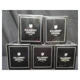 Group of 5 Killarney crystal trinket boxes