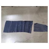 Pair of navy blue leather hide scrap pieces