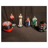 Nascar driver and helmet figurines