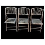 Lot of vintage bamboo folding chairs