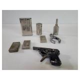 Vintage miscellaneous metal match holders. oil