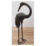Bronze crane statue