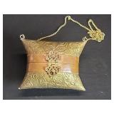 Vintage brass and copper pillow purse