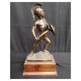 Vintage brass tone spelter Trojan figurine