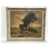 Vintage framed Fanz Frankl giclee on paper and