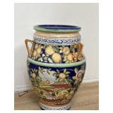 Large hand painted ceramic urn