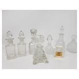 Collection of vintage crystal perfume bottles