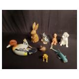 Collection of animal figurines, ceramic,