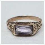 10K gold and amethyst ring