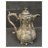 Antique Victorian silver-plate coffee pot