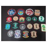 Mixed military patches including silver eagles,