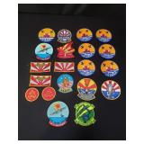 Vintage patches including sun downers, VF-1