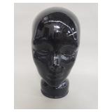 Vintage black glass mannequin head