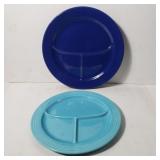 2 Vintage Fiesta divided compartment plates