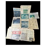 Lot of vintage moon landing newspapers