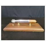 Vintage miniature metal torpedo display model on