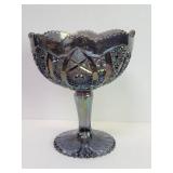 Vintage Imperial smoked amethyst glass compote