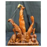 MCM petrified burl wood table lamp