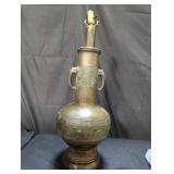 Vintage Chinese brass elephant head handle vase