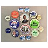 16 vintage metal pinback buttons