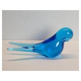 Vintage hand blown glass bird figure with