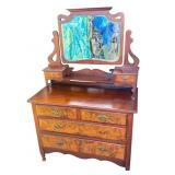 Antique Edwardian-style wood dresser