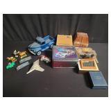 Box of miscellaneous bookends, Logitech