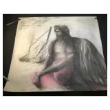 Charcoal drawing on paper