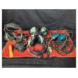Collection of vintage military aircraft headphones