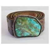 Jerry Nelson sterling silver and turquoise belt