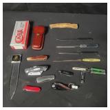 Collection of pocket knives and letter openers