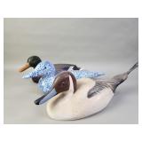 3 vintage duck decoys wood and ceramic
