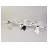 F-101 and F-37 plastic model airplanes with stands