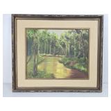 Signed and framed oil on board landscape