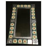 Mexican tile and metal wall mirror