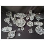 Collection of crystal vase, bowl, butter dish,