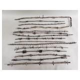 Collection of vintage barbed wire samples
