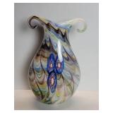 Vintage Murano style glass millefiori vase with
