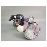 3 vintage hand painted duck decoys
