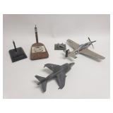 Collection of wood and plastic model airplane